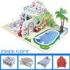 Cutebee DIY House Miniature with Furniture LED Music Dust Cover Model Building Blocks Toys for Children Casa De Boneca TD16